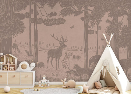 Monochrome Forest - Pink Vintage