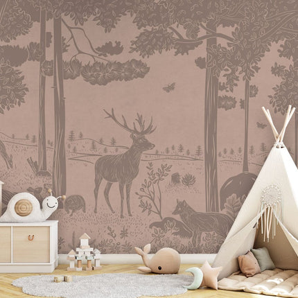 Monochrome Forest - Pink Vintage