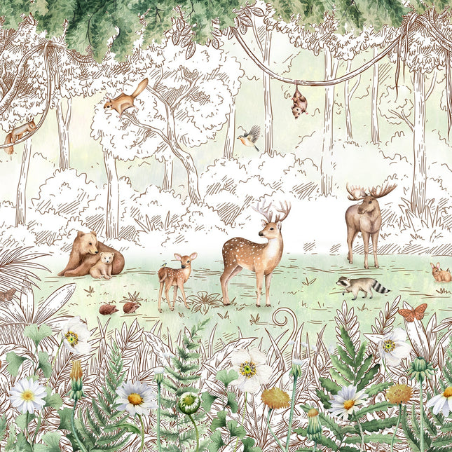 Muster 50 x 50 cm von Forest Friends Spring 2072