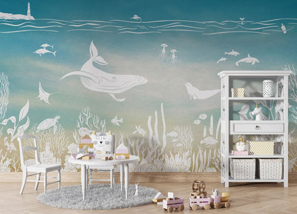 Monochrome Sea - Blue Aqua