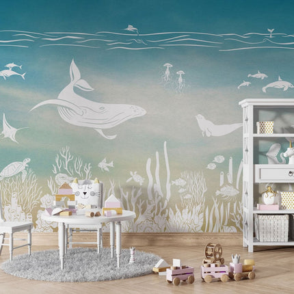 Monochrome Sea - Blue Aqua