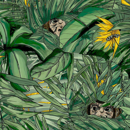 Monkey Forest Dark Green & Yellow BMTD001/09B