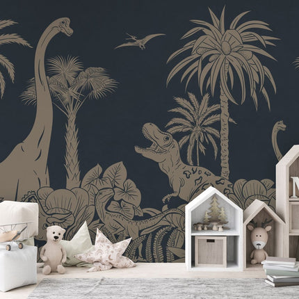 Monochrome Dino - Blue Vintage