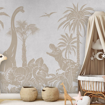 Monochrome Dino - White Vintage