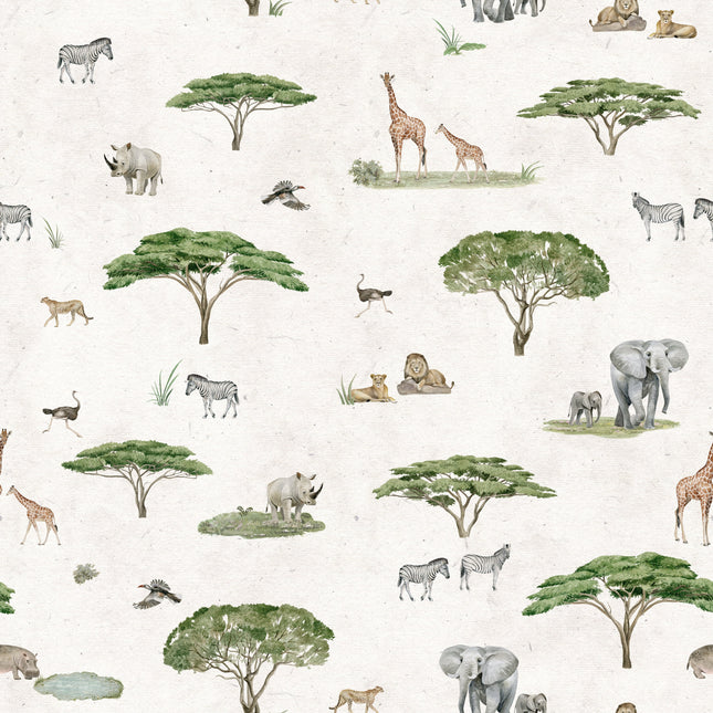 Muster 50 x 50 cm von Sunny Savannah - White