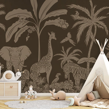 Monochrome Jungle - Brown Vintage