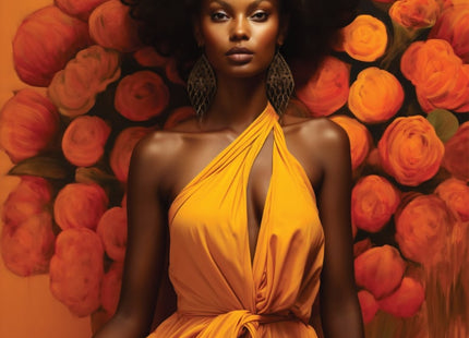 African Woman Orange Blossoms