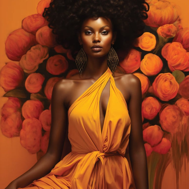 African Woman Orange Blossoms