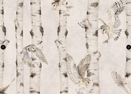 Muster 50 x 50 cm von Birch and Owls - White