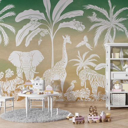 Monochrome Jungle - Green Sky