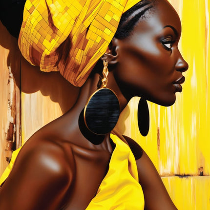 Muster 50 x 50 cm von Nigerian Woman Study in Yellow