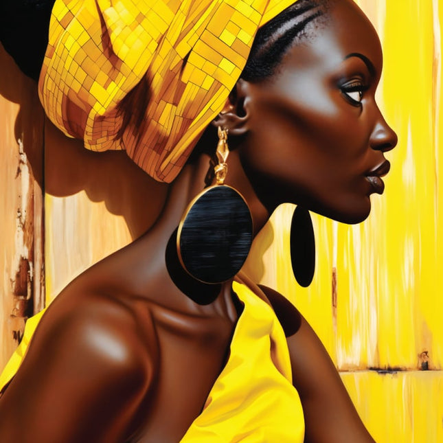 Muster 50 x 50 cm von Nigerian Woman Study in Yellow