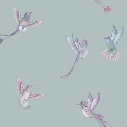 Muster Exotic Birds Duck Egg Blue BMTD001/08A