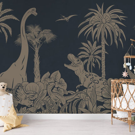 Monochrome Dino - Blue Vintage