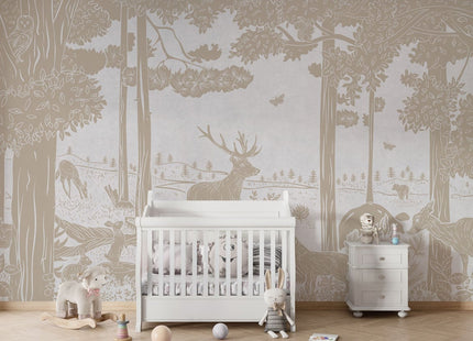 Muster 50 x 50 cm von Monochrome Forest - White Vintage