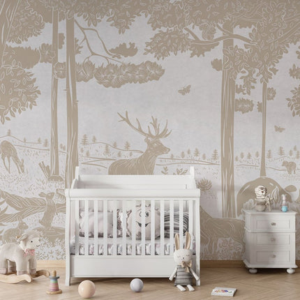 Muster 50 x 50 cm von Monochrome Forest - White Vintage