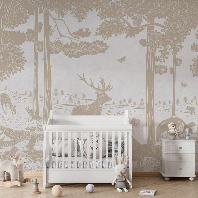 Muster 50 x 50 cm von Monochrome Forest - White Vintage