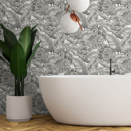 Banana Leaves Black & White BMTD001/06A