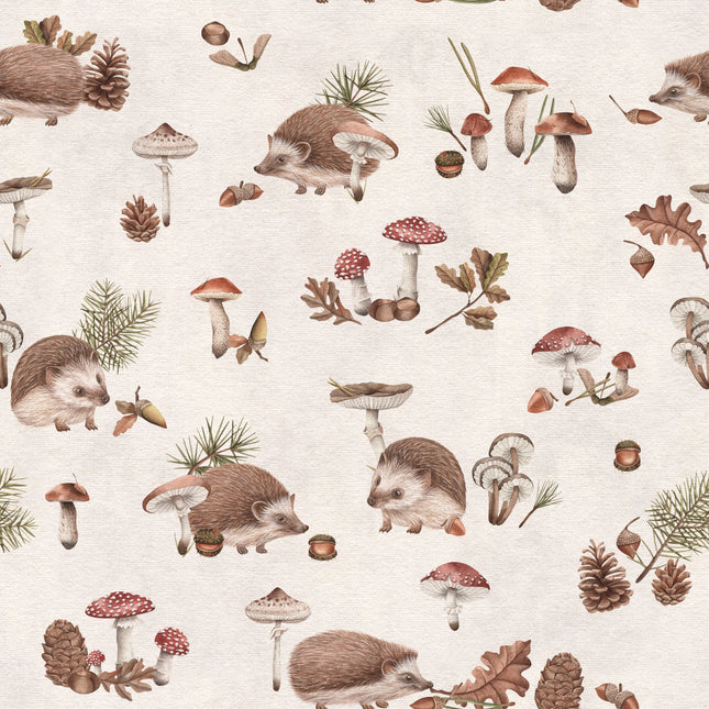 Muster 50 x 50 cm von Happy Hedgehog - White