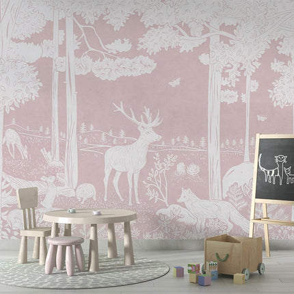 Monochrome Forest - Pink Sky