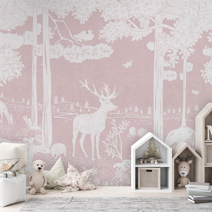 Monochrome Forest - Pink Sky