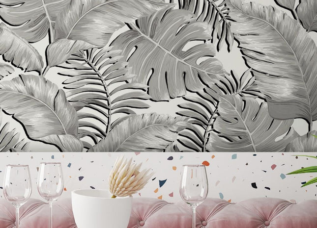 Banana Leaves Black & White BMTD001/05A