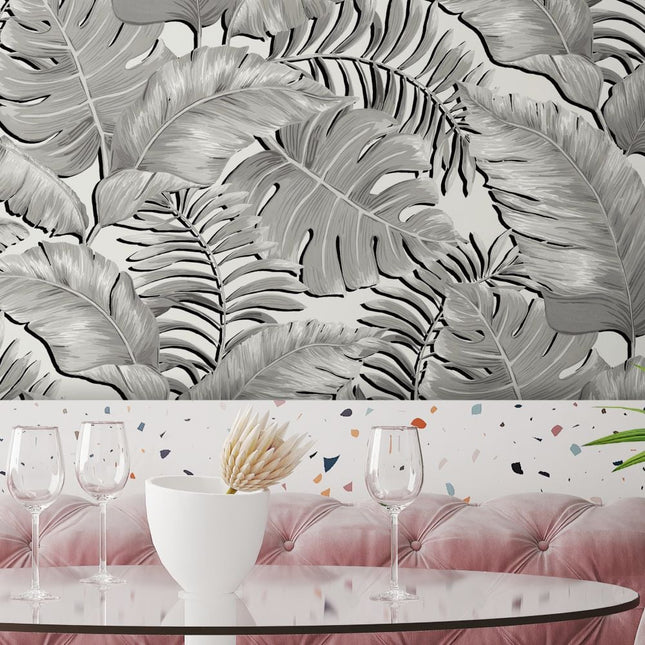 Banana Leaves Black & White BMTD001/05A