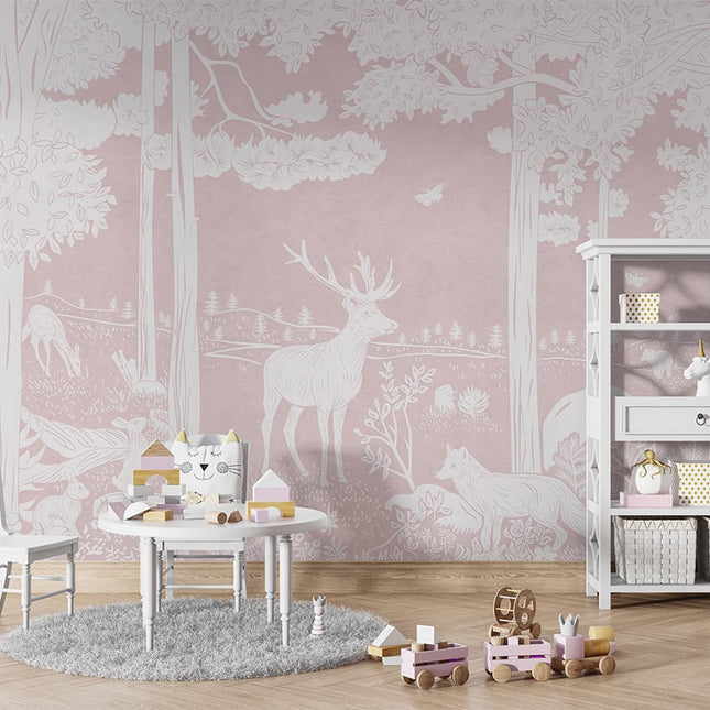 Monochrome Forest - Pink Sky