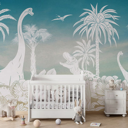 Monochrome Dino - Blue Sky