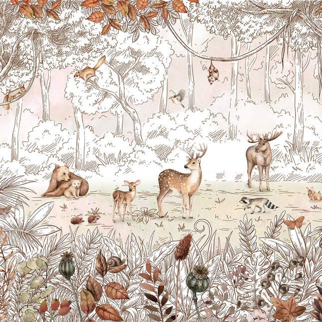 Muster 50 x 50 cm von Forest Friends Autumn 2071