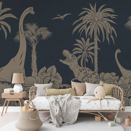 Monochrome Dino - Blue Vintage