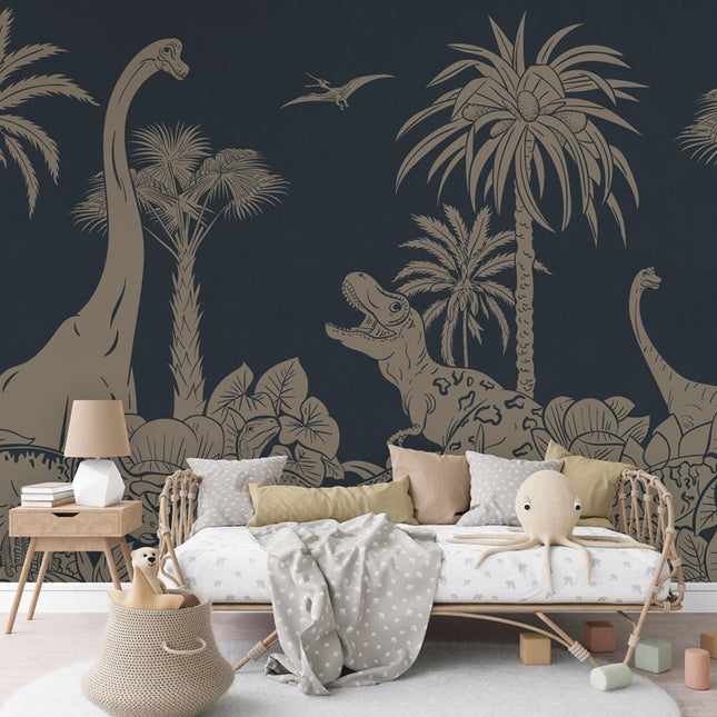 Monochrome Dino - Blue Vintage