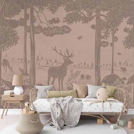 Monochrome Forest - Pink Vintage