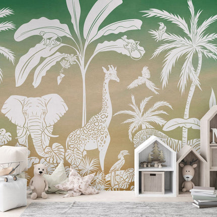 Monochrome Jungle - Green Sky