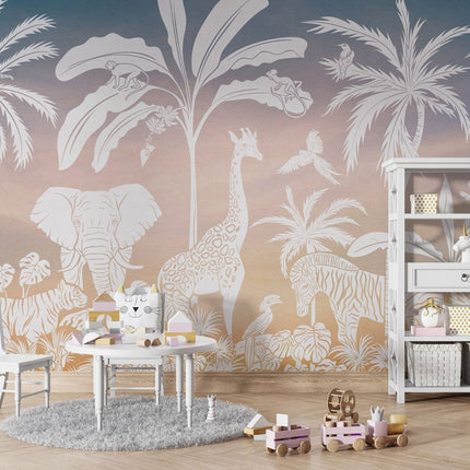 Monochrome Jungle - Pink Sky