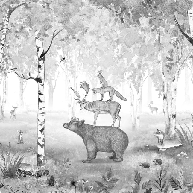 Muster 50 x 50 cm von Bear King black/white 2054