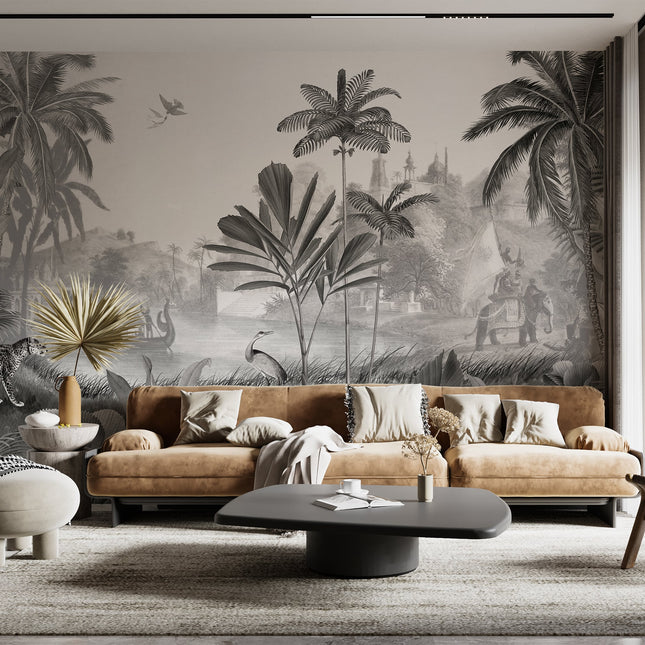 Muster 50 x 50 cm von Leopard Landscape black/white 2017