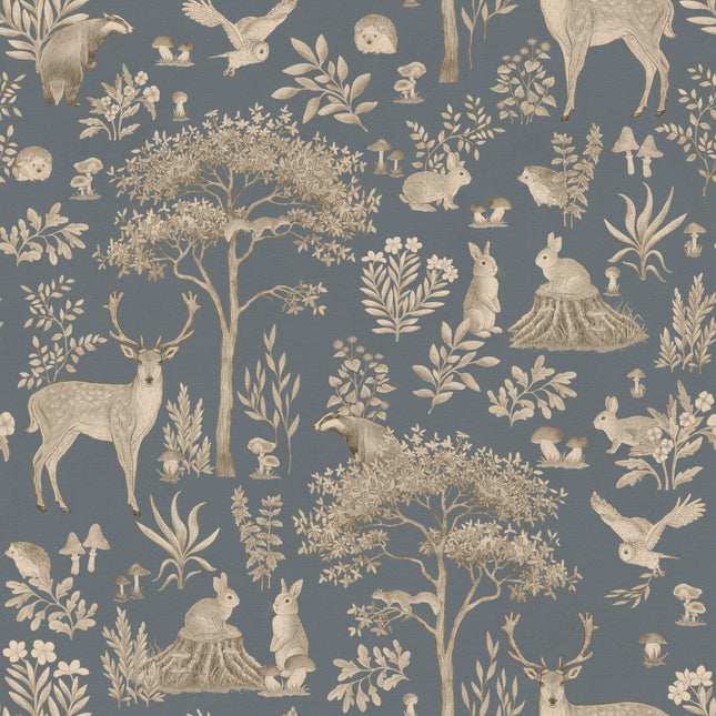 Muster 50 x 50 cm von Fantastic Forest - Vintage Blue