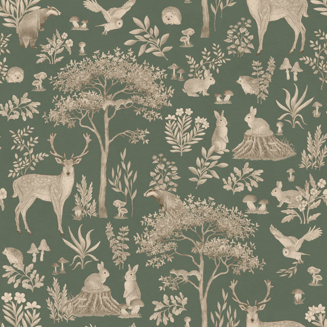 Muster 50 x 50 cm von Fantastic Forest - Vintage Green