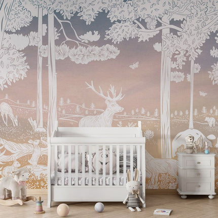 Monochrome Forest - Pink Sky