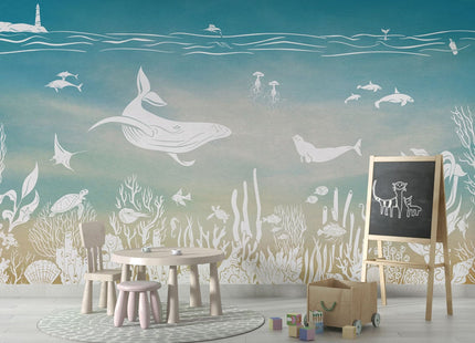Monochrome Sea - Blue Aqua