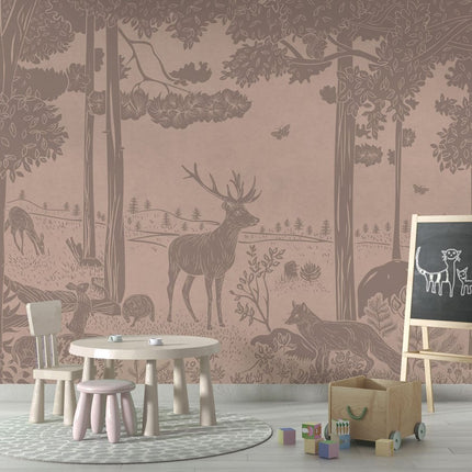 Monochrome Forest - Pink Vintage