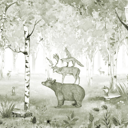 Muster 50 x 50 cm von Bear King green 2057