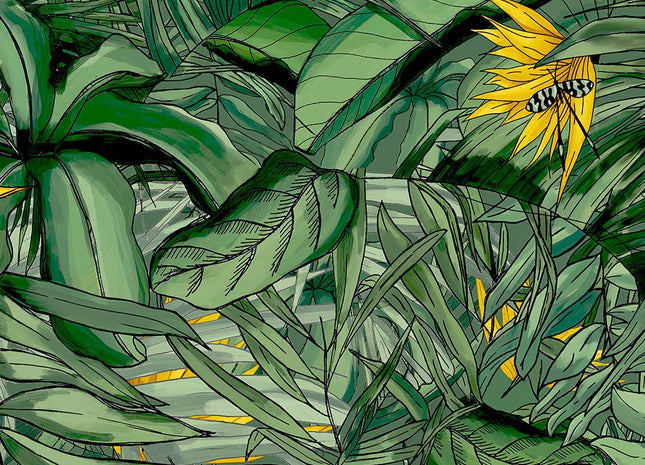 Tropical Forest Dark Green & Yellow BMTD001/15B