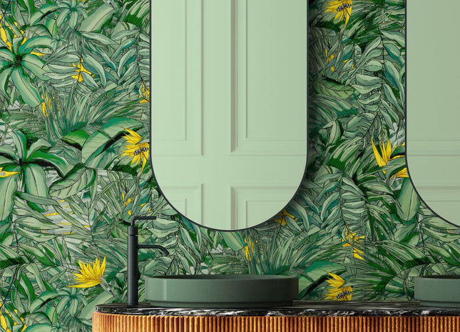 Tropical Forest Dark Green & Yellow BMTD001/15B