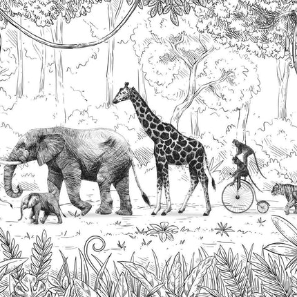 Muster 50 x 50 cm von Animal Parade - B/W