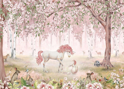 Muster 50 x 50 cm von Belle Unicorn Forest Pink