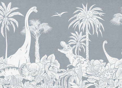 Muster 50 x 50 cm von Monochrome Dino - Blue