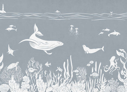 Muster 50 x 50 cm von Monochrome Sea - Blue