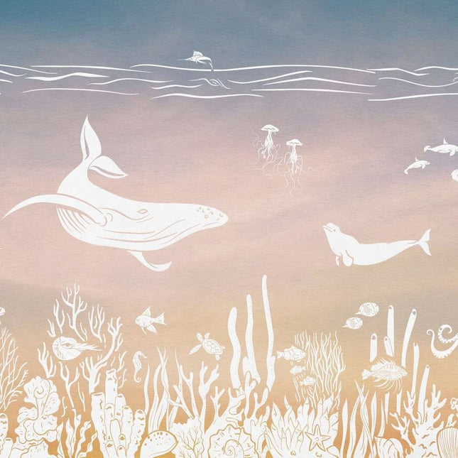 Monochrome Sea - Pink Aqua